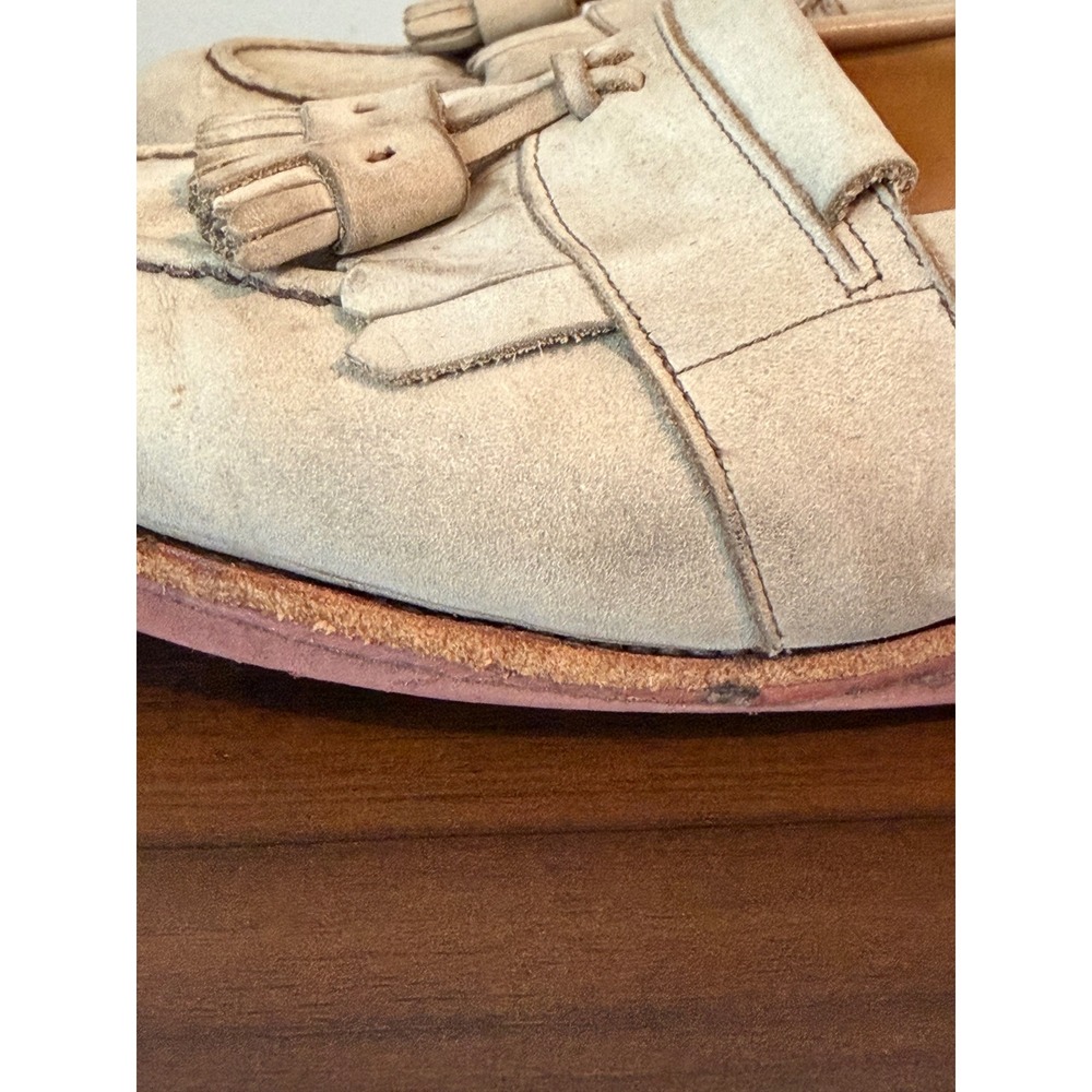 Allen Edmonds Newport Tan Suede Tassel Kiltie Loafers Mens 9.5 D Shoes Moc Toe - Picture 7 of 16